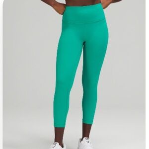 Lululemon Athletica Wunder Train High Rise Crop Leggings Size 4 Maldives Green